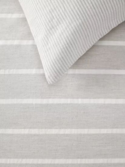 Pyjama Stripe Duvet Cover Set,Natural
